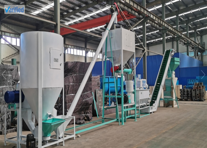 1 t/h, 2 t/h düz kalıp hayvan yemi üretim hattı tavuk yemi sığır keçi tavşan kanatlı hayvan yemi pelet üretim hattı