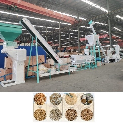 2-10mm Son Peletli Biyokütle Peletleme Hattı Biyokütle / Ahşap Pelet Üretim Hattı Pelet Üretim Ekipmanları