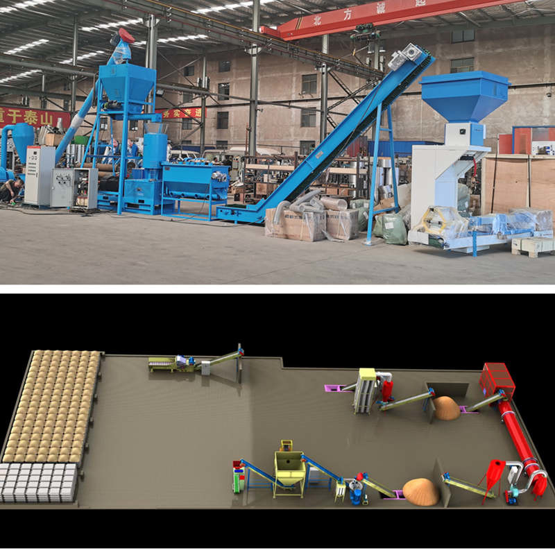 600-800kg / H Ahşap Pelet Üretim Hattı 6-12mm Biyokütle Pelet Yapma Makinesi