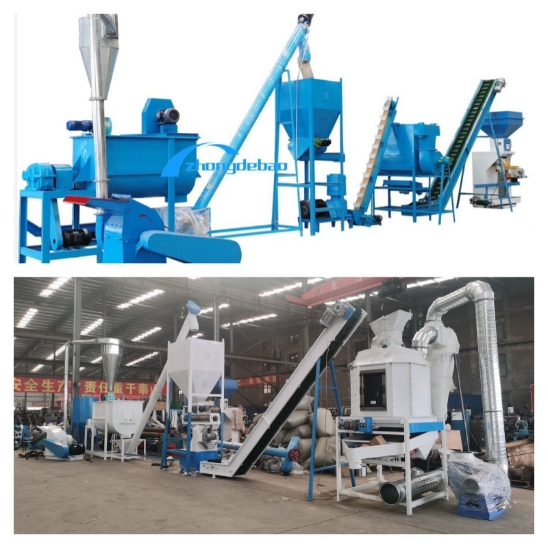 1-2 ton / saat hayvanlar kümes hayvanları tavukları CE Belgeli Yem Pelet Üretim Hattı