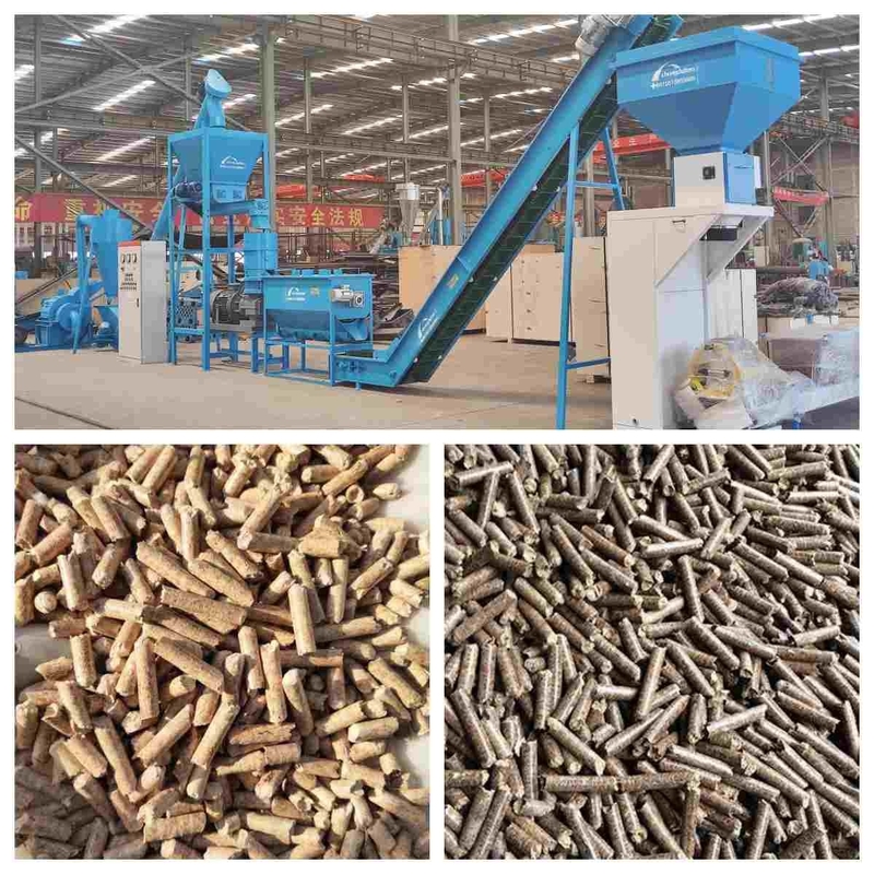 Isıtma İçin Pelet Yapmak İçin Endüstriyel 1 ~ 10T / H Biyoyakıt Ahşap Pelet Üretim Hattı