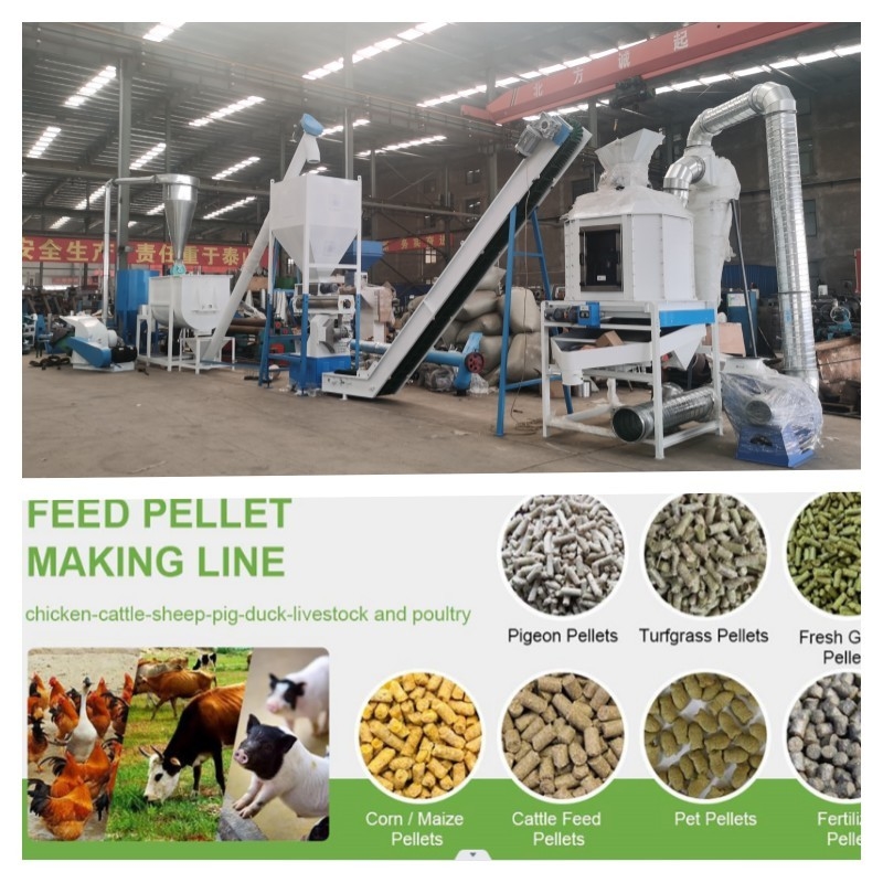 CE belgeli tam otomatik 1-12mm 2 ton Yem Pelet Üretim Hattı
