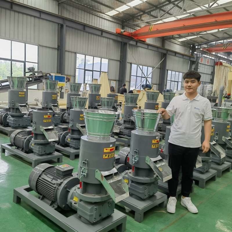 CE Belgeli Düz Kalıp 300-800kg / H Biyokütle Ahşap Pelet Değirmeni Talaş Pelet Makinesi