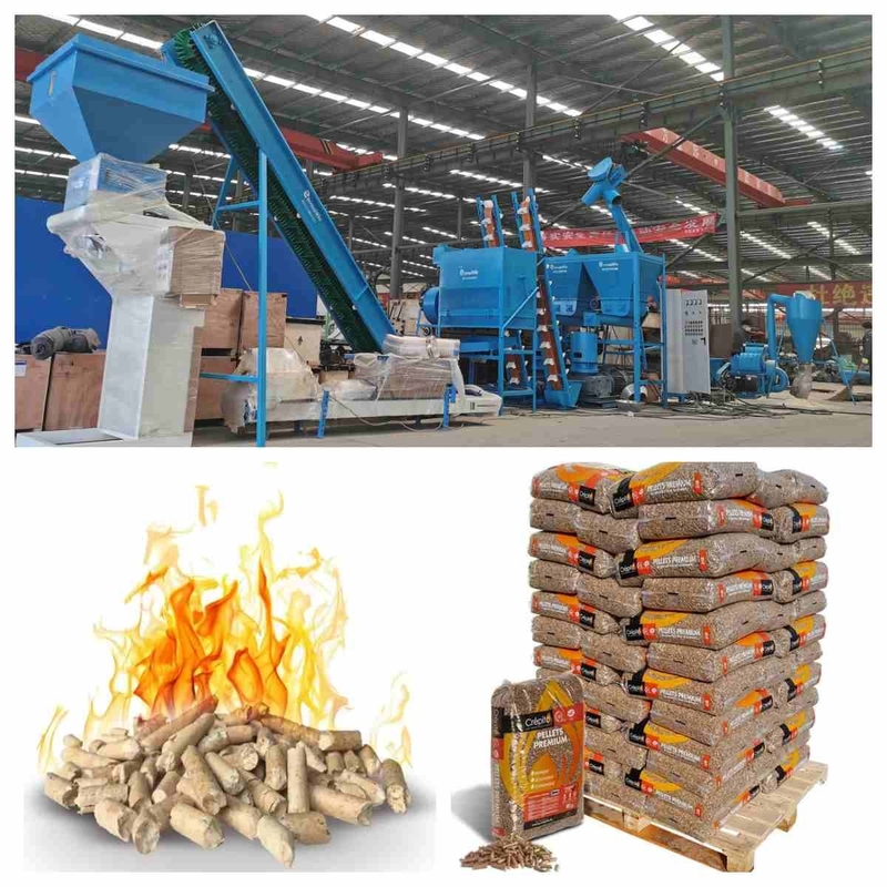 Otomatik Tam Pelet Üretim Ekipmanları 800-1000kg / H Ahşap Pelet Ekstruder Makinesi