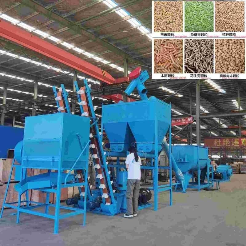 Hayvan Yemi İşleme için A1 Standart Yem Pelet Üretim Hattı 1-20t / H