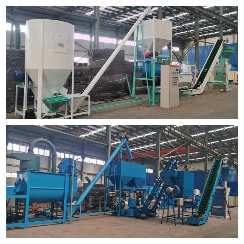 1000kg / H Hayvan Yemi Pelet Üretim Hattı 1-12mm Yem Pelet Kırma Makinesi