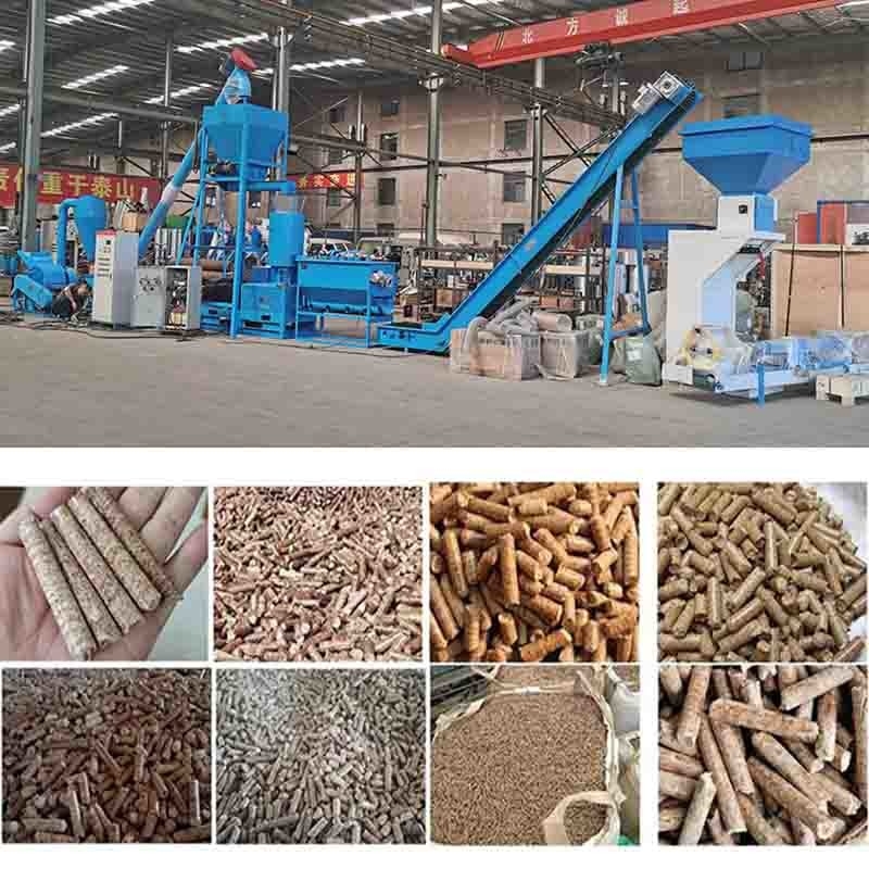 600-800kg / H Ahşap Pelet Üretim Hattı Biyokütle Pelet Yapma Makinesi Düz Kalıp