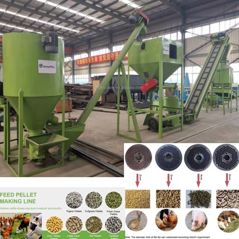 1Ton Hayvancılık Hayvan Yemi Makineleri Çim Pelet Yapma Makinesi Mısır Buğdayı