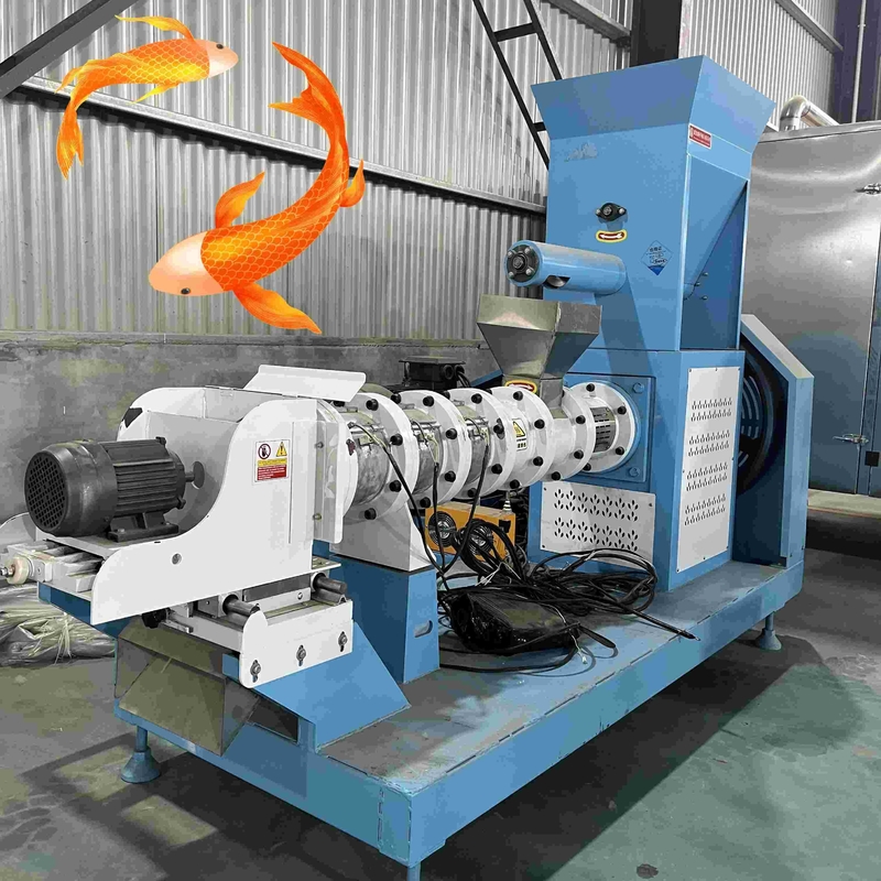 100-500kg/saat 0.75kw Vidalı Konveyörlü 1-12mm Yüzer Balık Yemi Üretim Hattı