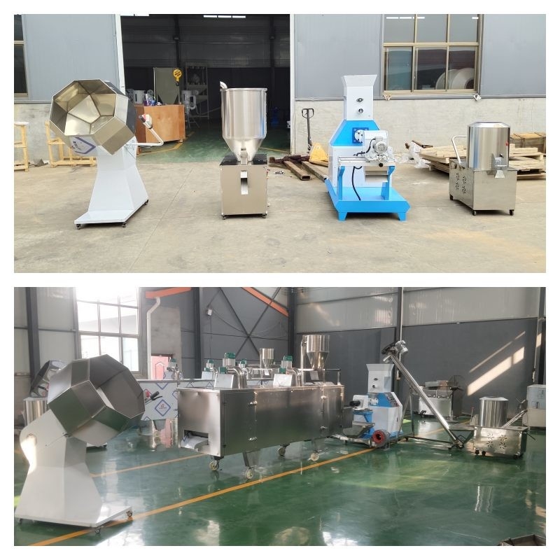 100 ~ 2000kg / H Yüzen Balık Yemi Üretim Hattı Köpek Maması Üretim Hattı
