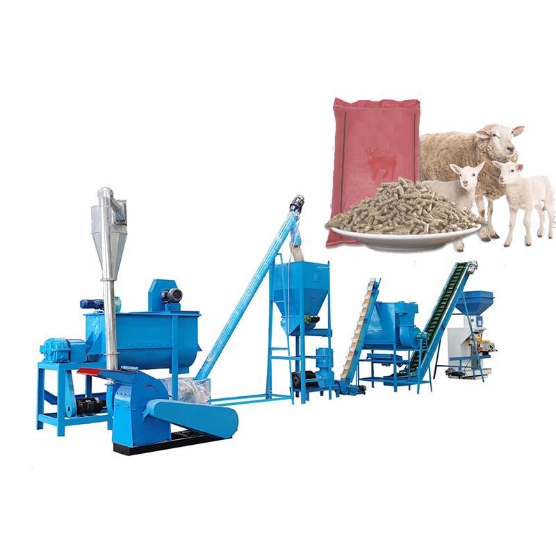 Kümes Hayvanları İçin Koyun Sığır Yemi Değirmeni Makinesi Tavuk Yemi Yapma Makinesi 1-2Ton / H