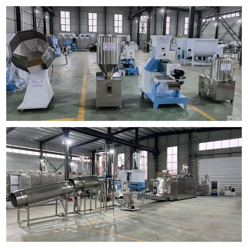 1-12mm Kalıp Köpek Maması Ekstruderli 0.5-2t / H Yüzer Balık Yemi Üretim Hattı