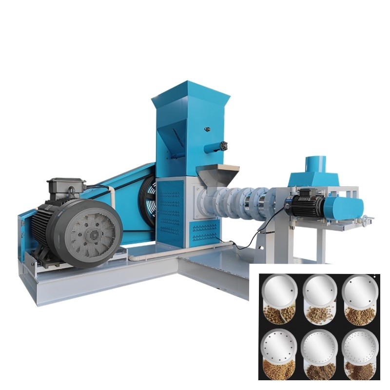 CE ile 1-12mm Pelet Pet Gıda Ekstruder ile 500kg / H Yüzer Balık Yemi Ekstruder