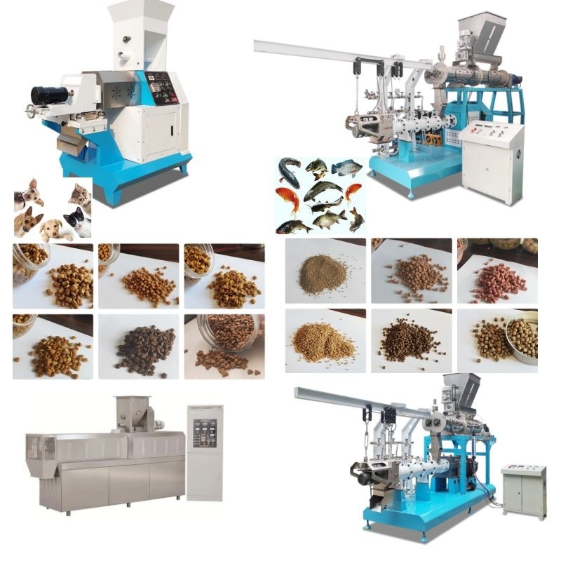 50-2000 Kg / H Pelet Boyutu 0.8-12mm ile Batan / Yüzen Balık Yemi Ekstruder Hattı
