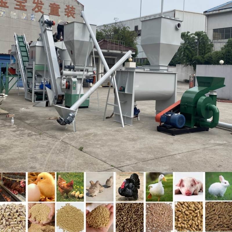 2TPH Hayvan Yemi Pelet Üretim Hattı Sığır Tavuk Yemi İnek Pelet Makinesi