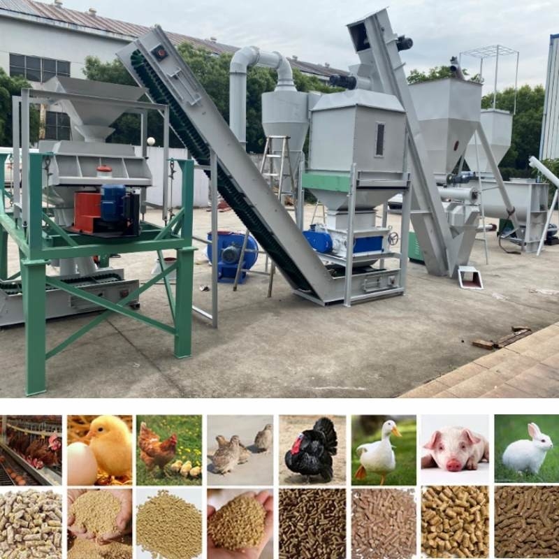 2TPH Hayvan Yemi Pelet Üretim Hattı Sığır Tavuk Yemi İnek Pelet Makinesi