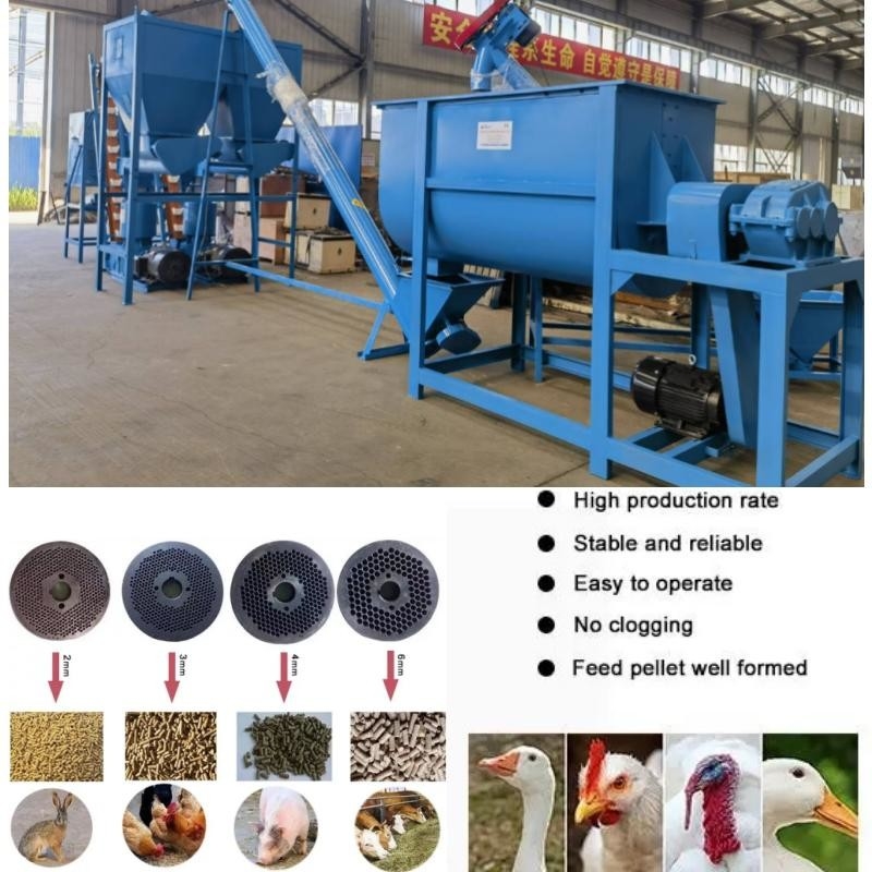 Sığır Yemi İçin Yatay Koyun Yemi Pelet Makinesi 1.5 Ton / H İnek Pelet Makinesi