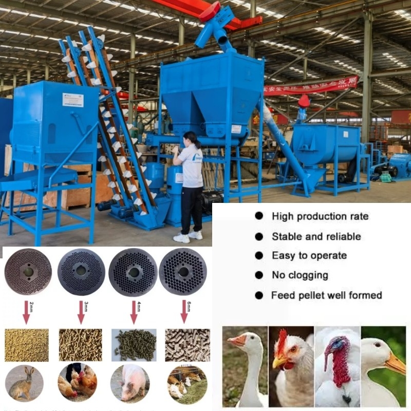 Sığır Yemi İçin Yatay Koyun Yemi Pelet Makinesi 1.5 Ton / H İnek Pelet Makinesi