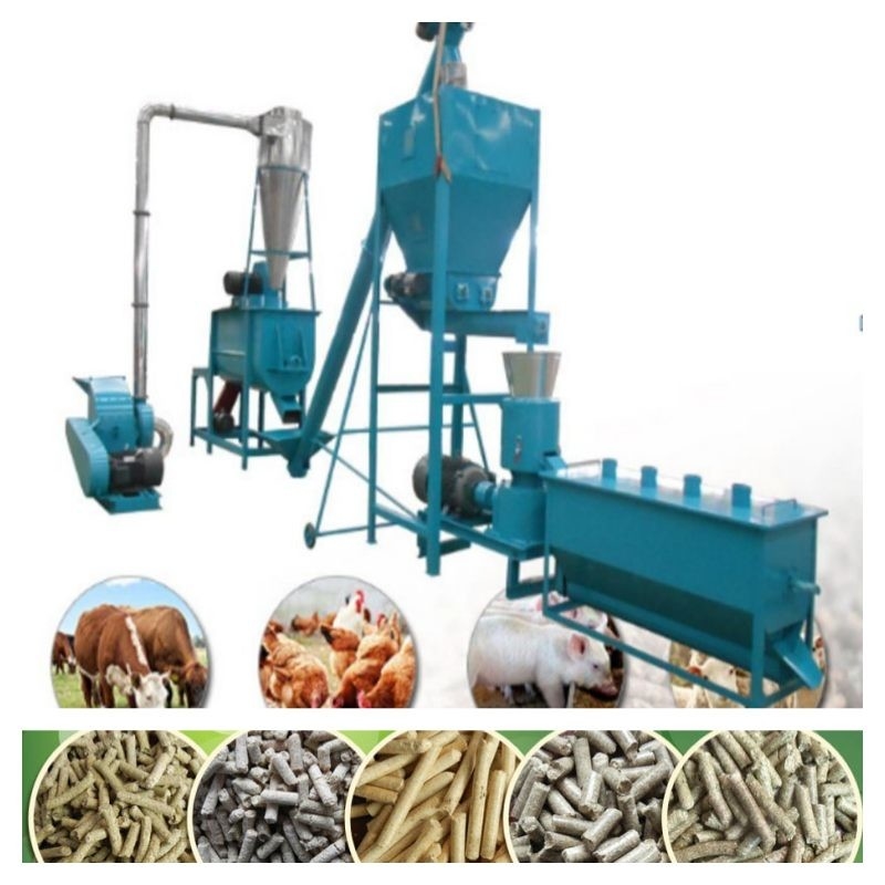 3kw-30kw Yem Pelet Değirmeni 50-1200kg / H 2.5-12mm Hayvancılık Pelet Değirmeni Makinesi