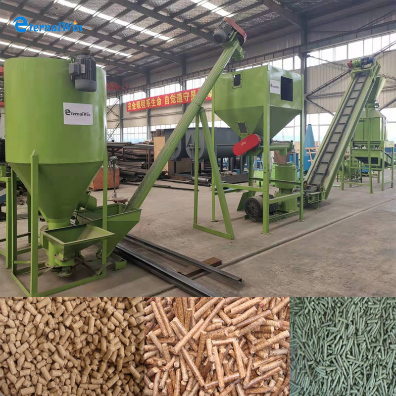 1-10 T / H Hayvan Yemi Pelet Üretim Hattı Hayvancılık Kümes Hayvanları Pelet Yapma Makinesi