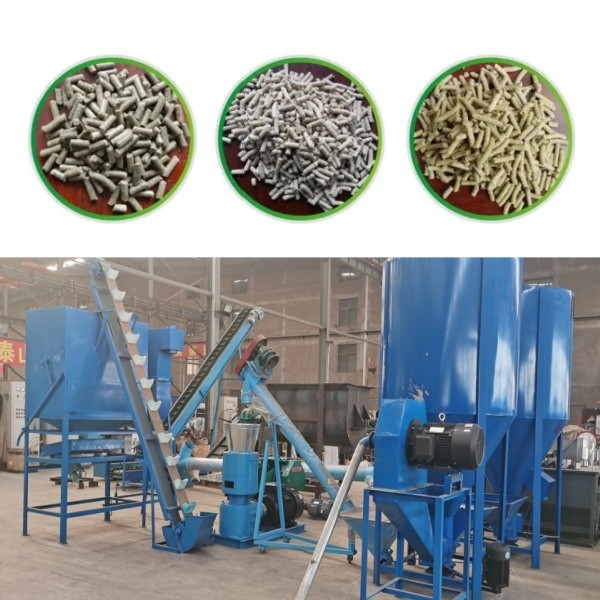 100-1200 kg/saat Hayvan Yemi Pelet Makinesi Çiftlik Düz Kalıp Pelet Değirmeni Köpek Maması