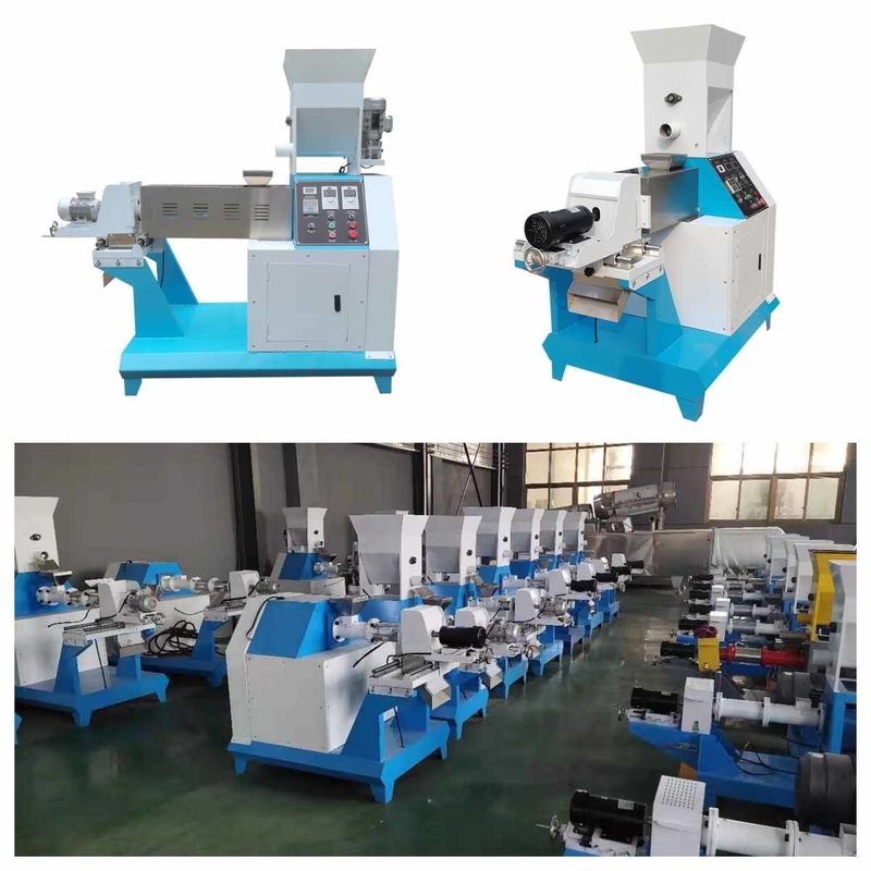 100-200kg / H Tilapia Yüzer Yem Ekstruder Makinesi Pet Yem Pelet Makinesi Vidalı Pres