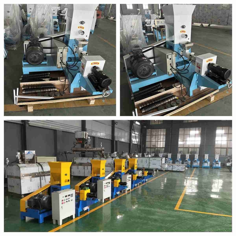 100-200kg / H Tilapia Yüzer Yem Ekstruder Makinesi Pet Yem Pelet Makinesi Vidalı Pres
