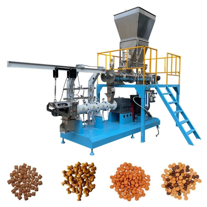 500-1000kg / H Kuru Tip Balık Yemi Ekstruder Çift Vidalı Karides Yemi Pelet Değirmeni