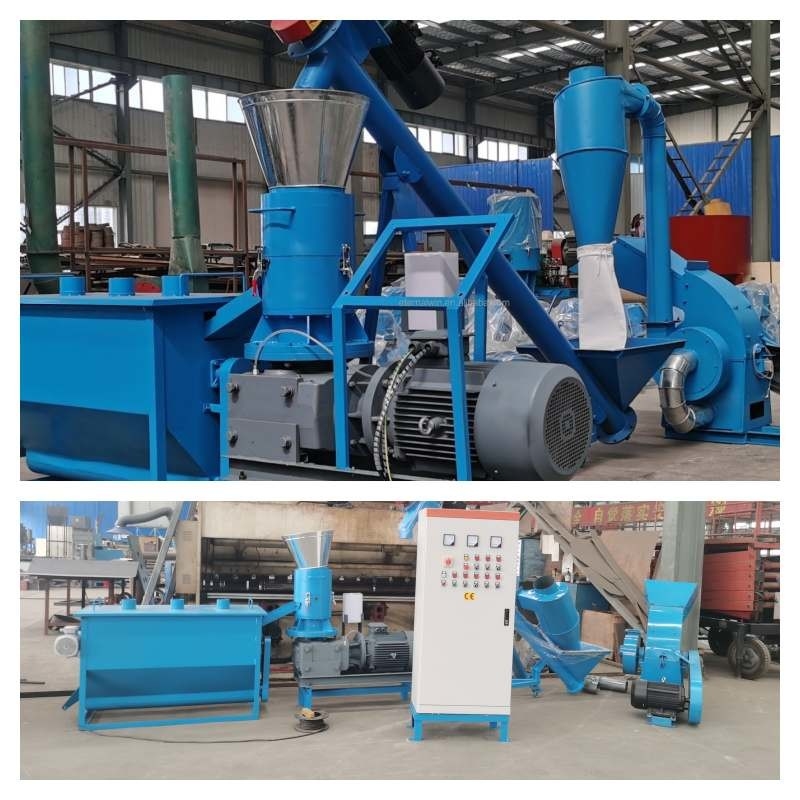 80-1200kg / H Düz Kalıp Ahşap Pelet Makinesi 2.5-6mm Ahşap Pelet Değirmeni Makinesi Odun Yakma