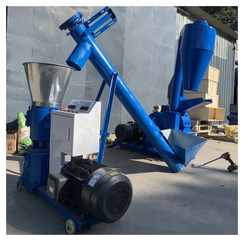 80-1200kg / H Düz Kalıp Ahşap Pelet Makinesi 2.5-6mm Ahşap Pelet Değirmeni Makinesi Odun Yakma