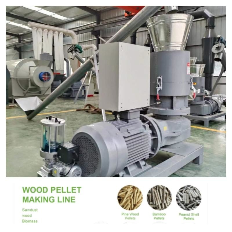 Ayarlanabilir Boyutlu 100-1200kg / H Ahşap Pelet Makinesi 22-55KW Ahşap Pelet Hattı
