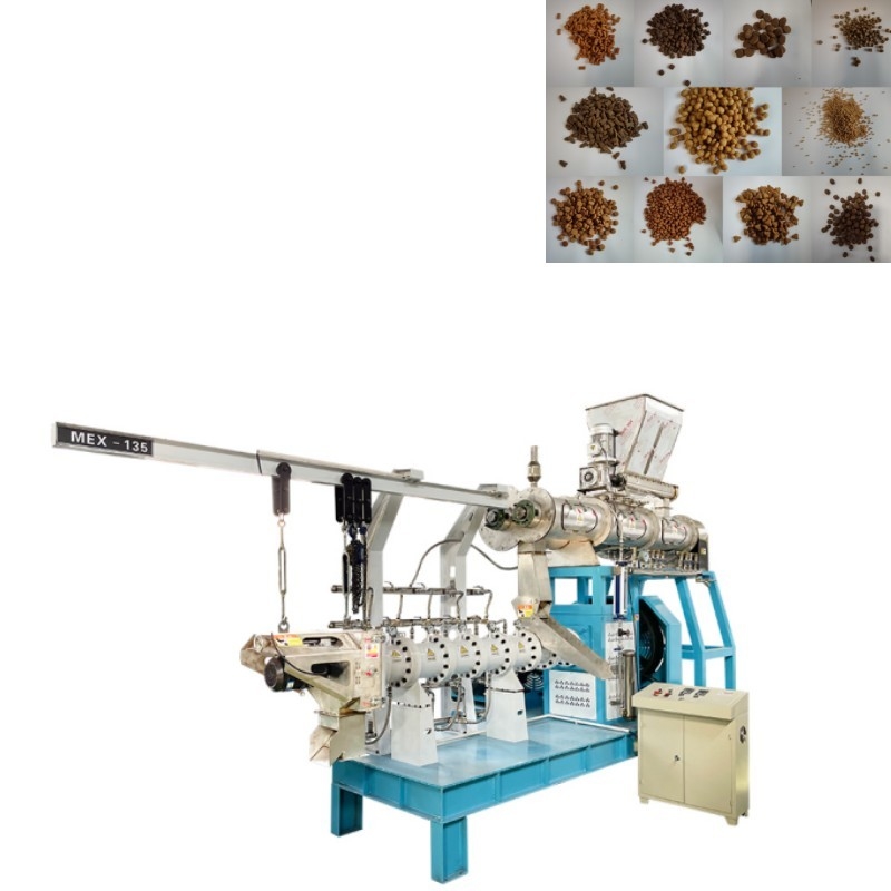 Çift Vidalı Yüzer Balık Yemi Ekstruder Makinesi Islak Tip Balık Besleyici Makine Hattı