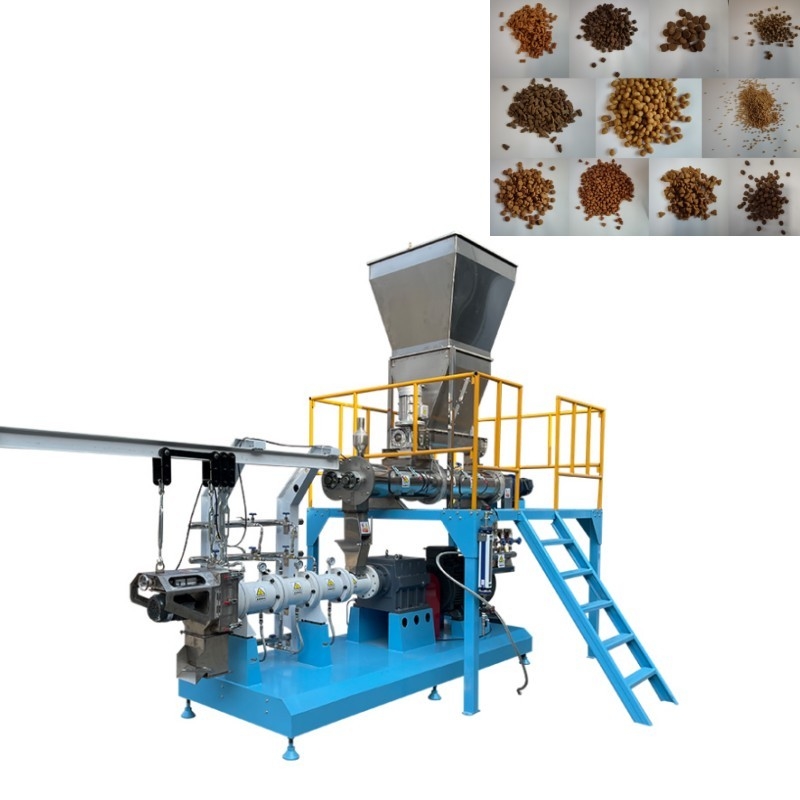 Çift Vidalı Yüzer Balık Yemi Ekstruder Makinesi Islak Tip Balık Besleyici Makine Hattı