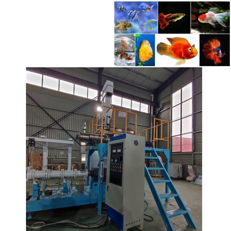 2000kg / H Yüzen Balık Yemi Üretim Hattı Çift Vidalı Yüzen Balık Yemi Makinesi