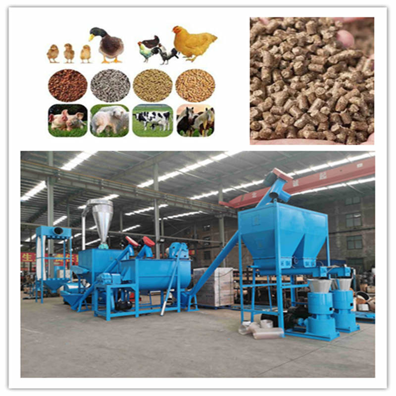 0.5-30 Ton/saat Ring Die Pellet Mill ile Hayvan Yemleri Pellet Üretim Hatı