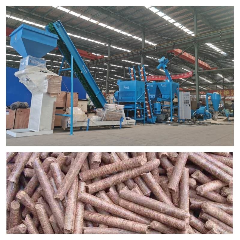 Düz Kalıp Biyokütle Üretim Hattı 6-8MM 0.5-10t / H Saman Pelet Üretim Hattı