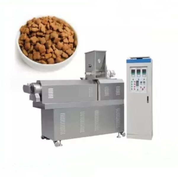 Beyaz Mavi Paslanmaz Çelik Malzeme vida besleme extruder köpek yemeği kedi yemeği extruder üretim hattı