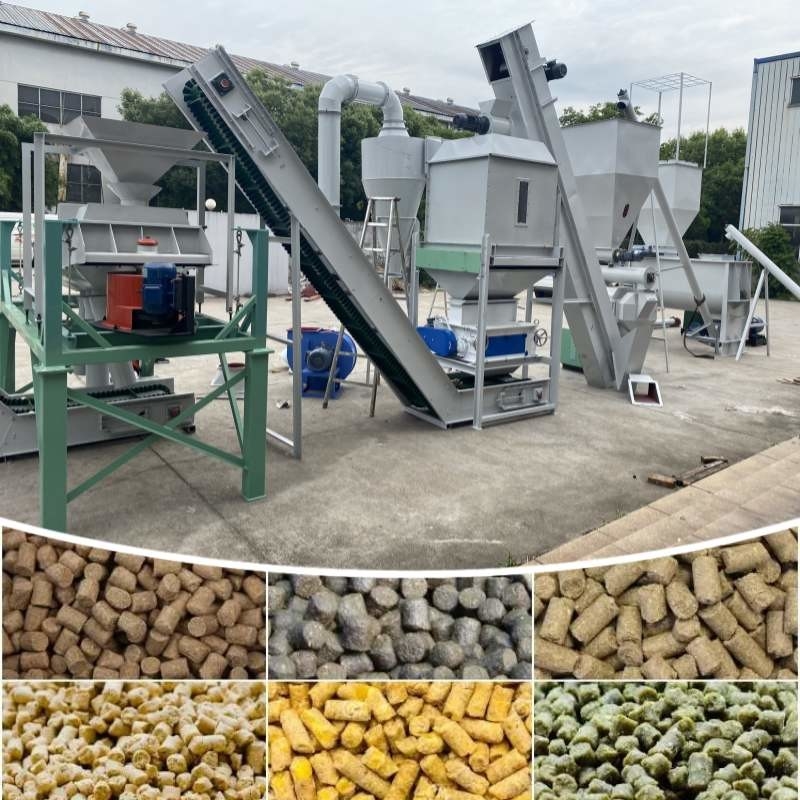 1-12mm Son Pellet Boyutu Halkası Ölçekli Pellet Mill Tipi Hayvan Yemleri Pelletizing Hatı