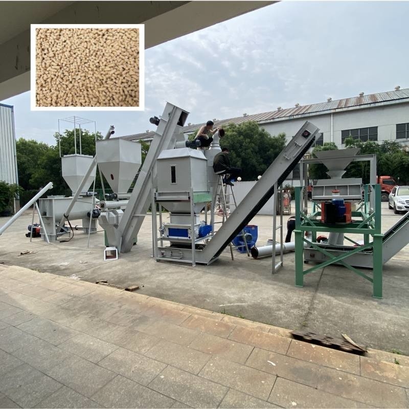 0.5-30 Ton/saat Ring Die Pellet Mill ile Hayvan Yemleri Pellet Üretim Hatı