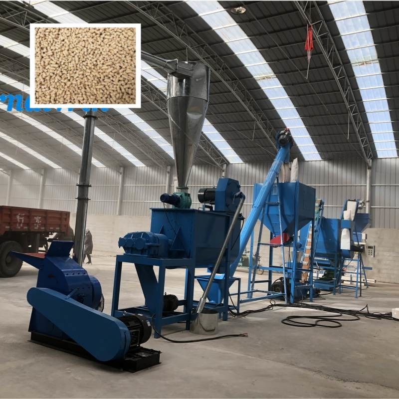 Flat Die 1-2t/H Tavuk ve Hayvan Yemleri Pellets Üretim Hatı Pelletizer