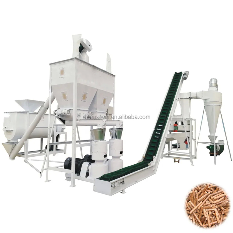Son Pellet Diametresi 6-12mm Ring Die Pellet Mill için Özel Biyokütle Pelletizing Hatı