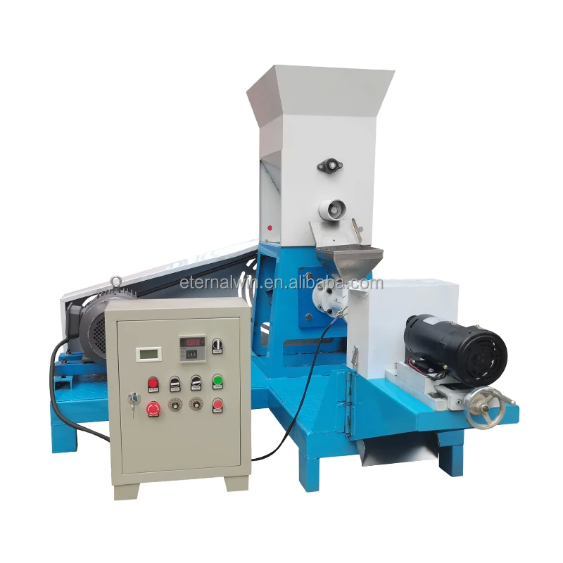 Dijital Sıcaklık Kontrolü 220V/380V Evcil hayvan yemleri ekstrüder makinesi 5.5-132kw Güç 40-2000kg/h Kapasite