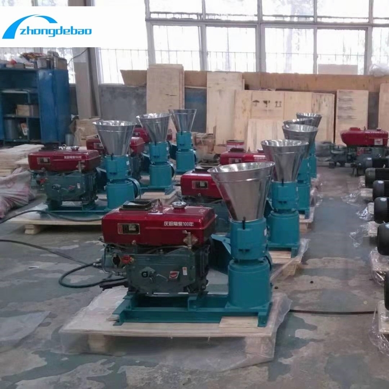 Dizel Motor Gücü Tipi 10HP Hayvan Yemleri Pellet İşleme Makinesi 90-120kg/h çıkış Yem Pellet Yapma Makinesi