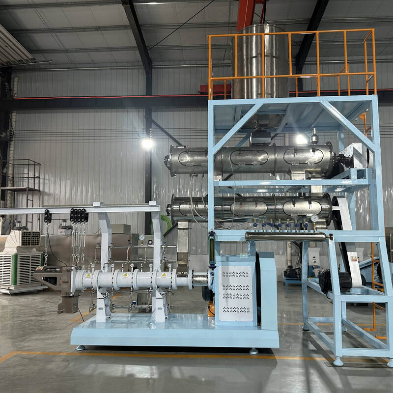 Çeşitli fonksiyonlu tek çift vidalı besin ekstrüzyon hattı 500KG/H-10T/H Paslanmaz çelik yapısı ile balık besini ve evcil hayvan besini üretimi kapasitesi