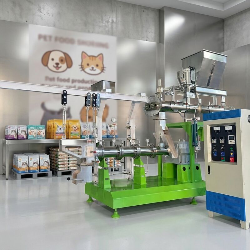 Köpek maması ve balık maması için 500 kg/saat ıslak tip çift vidalı ekstrüzer