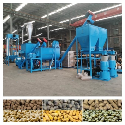 500-800KG / H Kanatlı Pelet Yapma Makinesi 7.5-30kw Hayvan Yemi Üretim Hattı