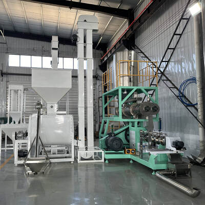 Multifunctional Single Twin Screw Feed Extrusion Line 500kg/h-10t/h For Fish Feed And Pet Food Production